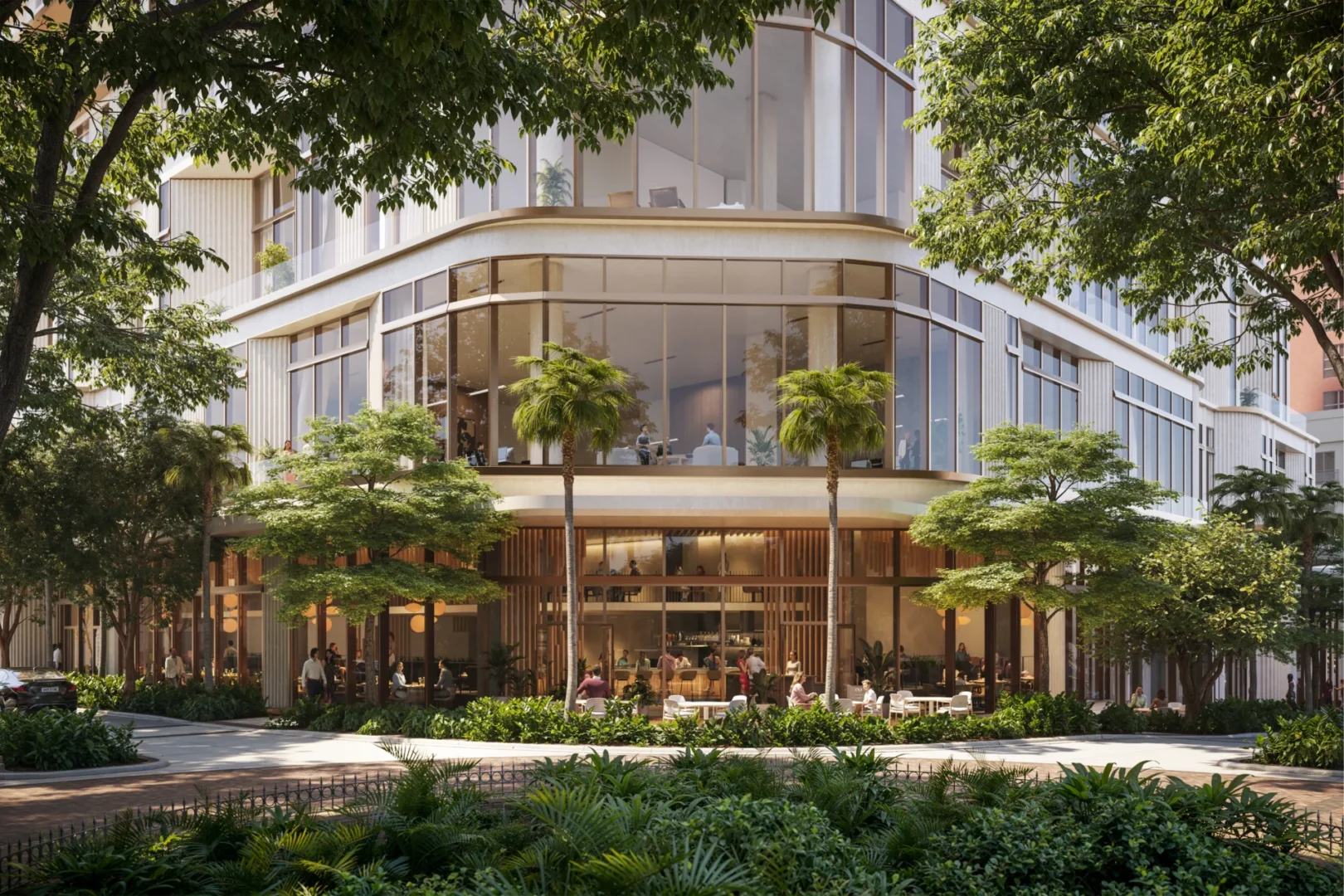Vista frontal del Café del Waldorf Astoria en Sarasota